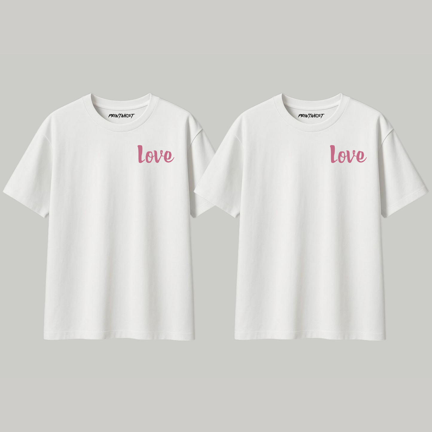 Love Louder in Luxury: "Love" Premium 240 GSM Couple T-Shirts