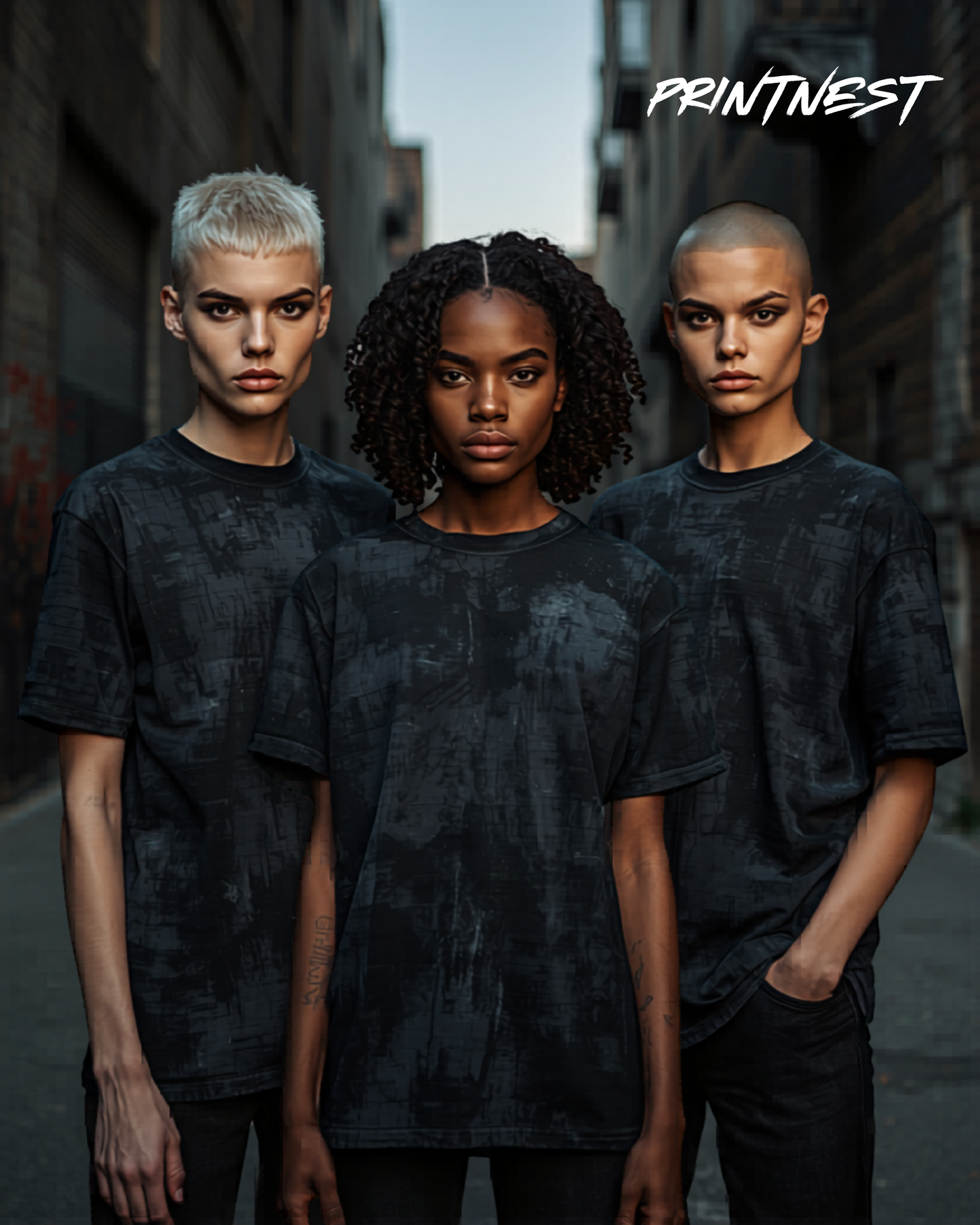 Acid Wash Oversized T-Shirt – 100% Cotton Stone Wash Relaxed Fit | PrintNest
