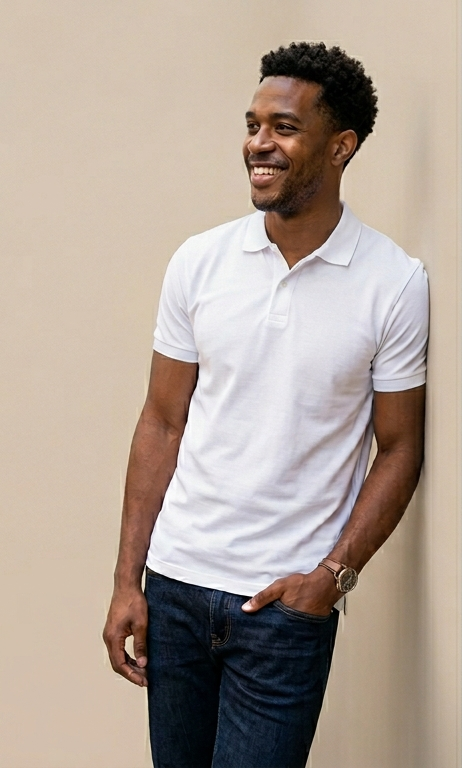 Premium Honeycomb Polo Collar T-Shirts for Men | 220 GSM 100% Supercombed Cotton | Navy, Black & White | Printnest