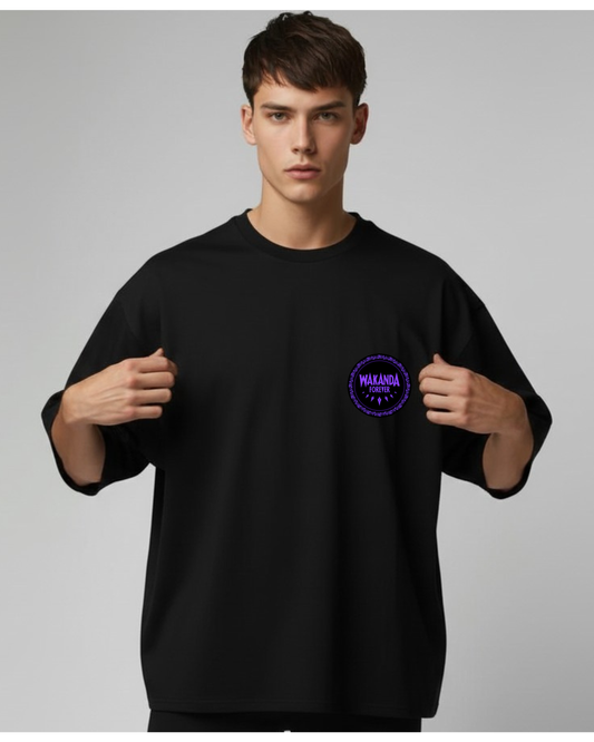 Black Panther Oversized T-Shirt – 240 GSM Premium Cotton Graphic Tee | PrintNest