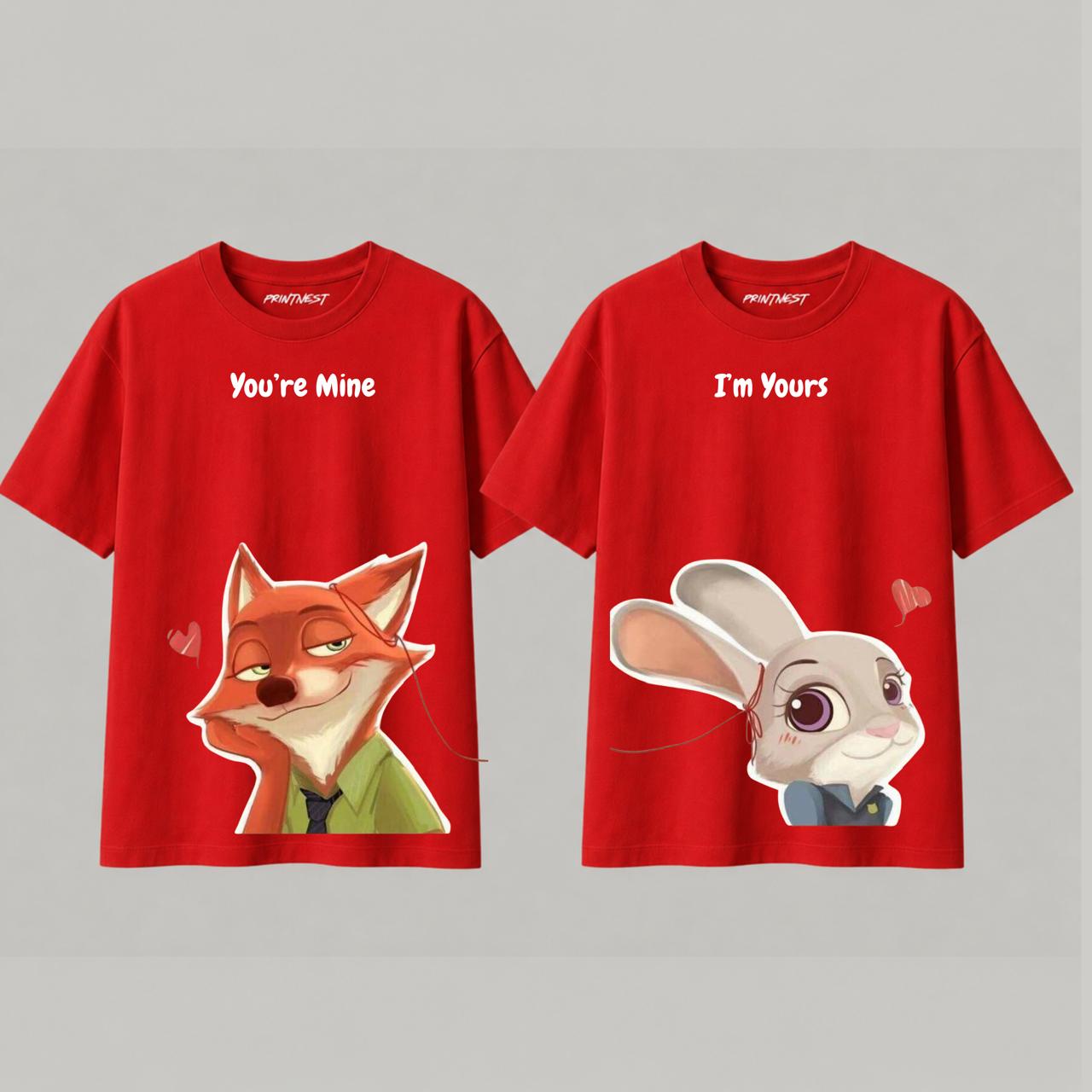 Matching Couple Shirts – "You're Mine & I'm Yours" Cute Graphic T-Shirt Set