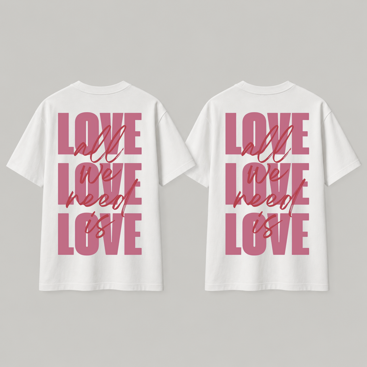 Love Louder in Luxury: "Love" Premium 240 GSM Couple T-Shirts