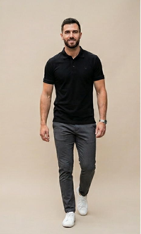 Premium Honeycomb Polo Collar T-Shirts for Men | 220 GSM 100% Supercombed Cotton | Navy, Black & White | Printnest