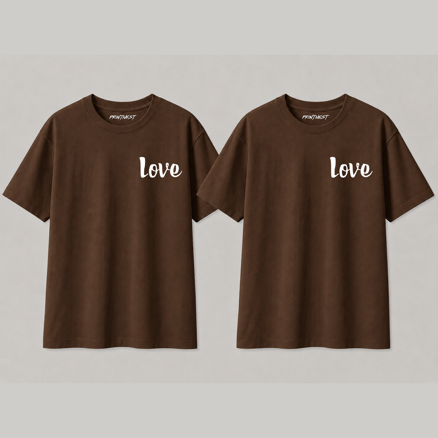 Love Louder in Luxury: "Love" Premium 240 GSM Couple T-Shirts