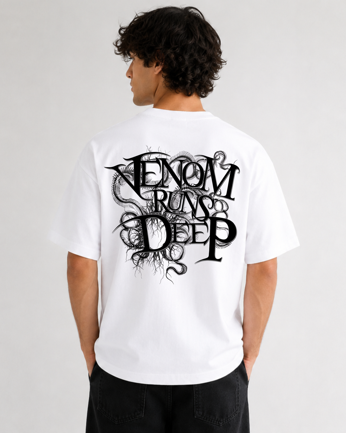 Venom Runs Deep Oversized Graphic T-Shirt