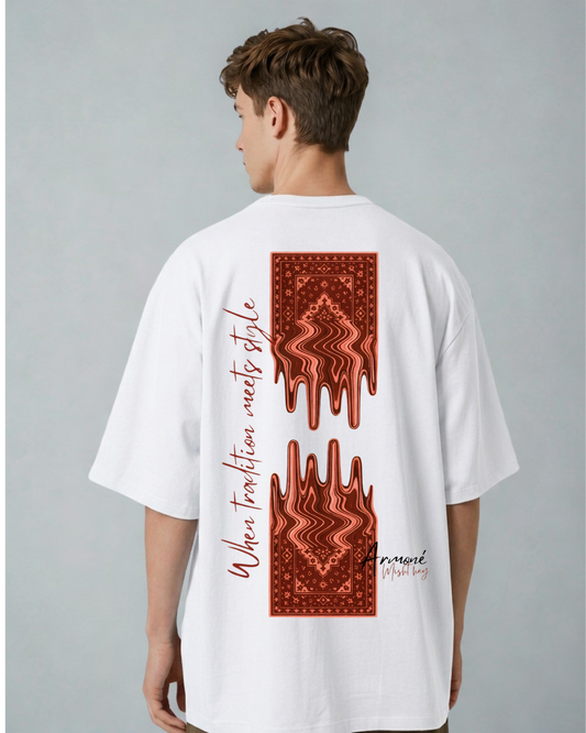 When Tradition Meets Style Oversized T-Shirt – 240 GSM Premium Cotton | PrintNest