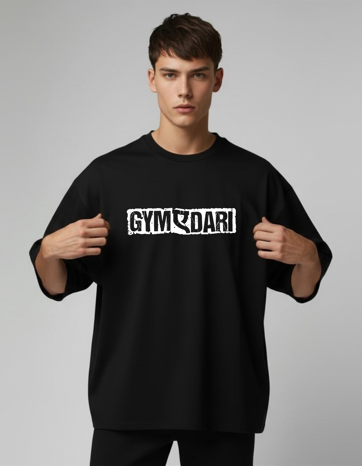 Gymedaari Oversized T-Shirt – 240 GSM Cotton Gym Wear Streetwear | PrintNest