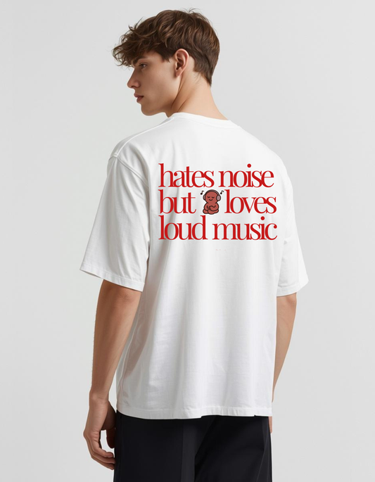 Music Lover Oversized T-Shirt – 240 GSM Heavyweight Cotton Printed Tee | PrintNest