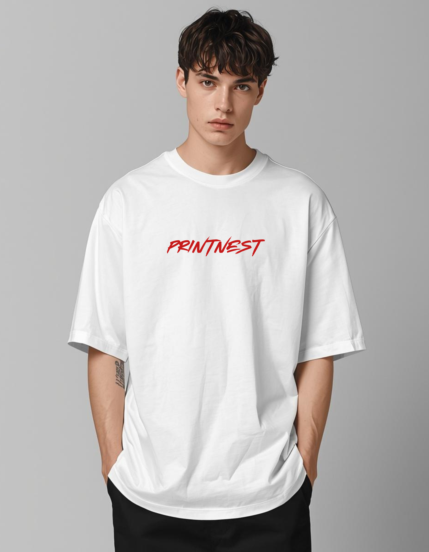 Music Lover Oversized T-Shirt – 240 GSM Heavyweight Cotton Printed Tee | PrintNest