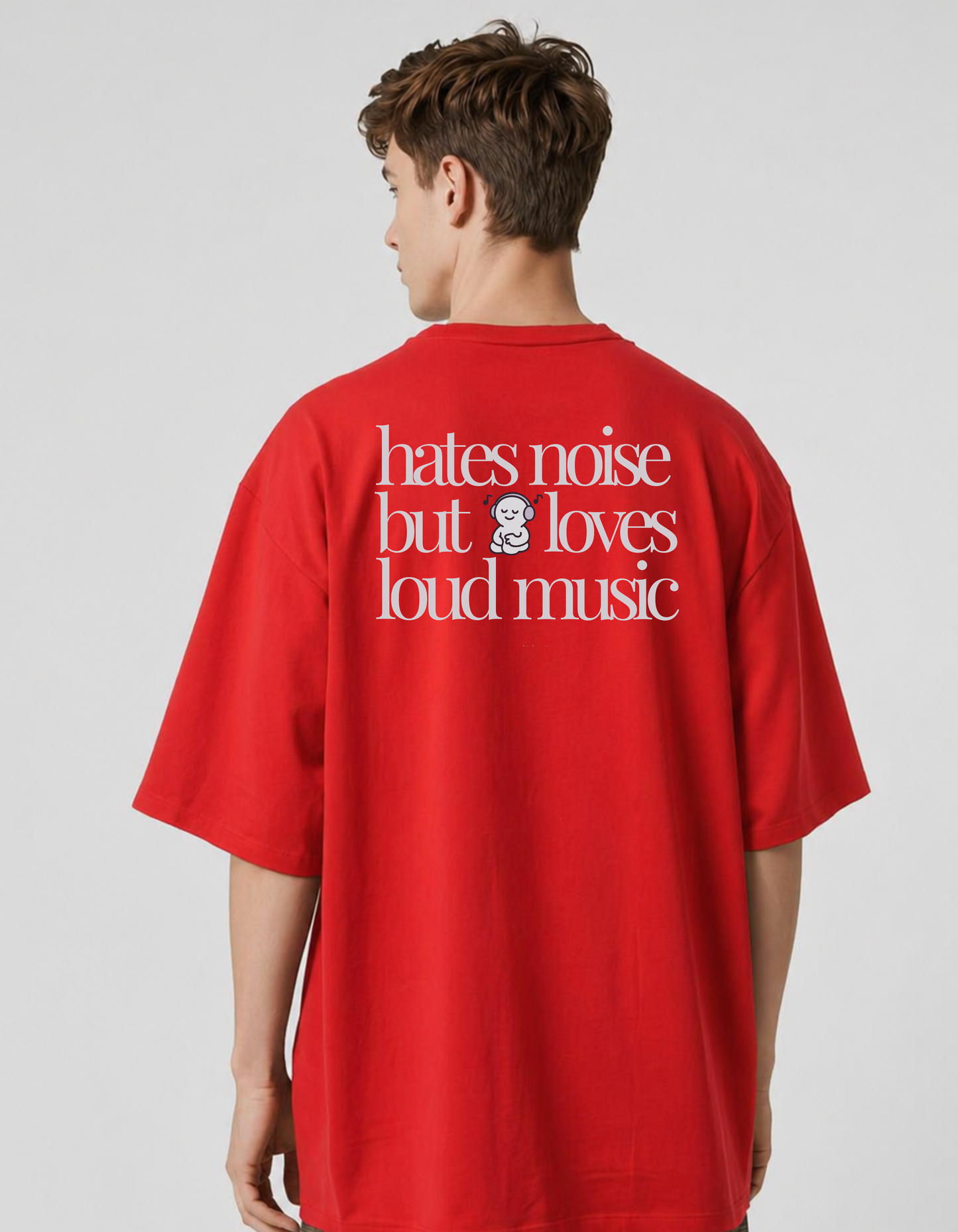 Music Lover Oversized T-Shirt – 240 GSM Heavyweight Cotton Printed Tee | PrintNest