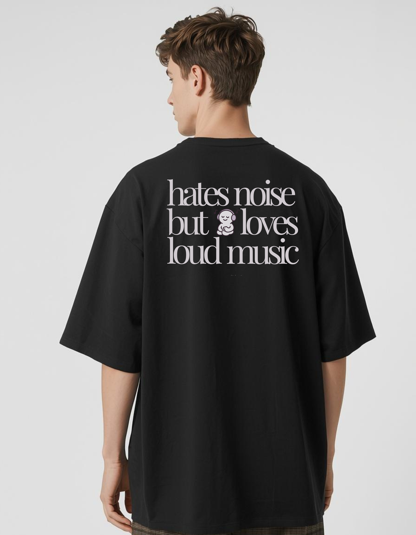 Music Lover Oversized T-Shirt – 240 GSM Heavyweight Cotton Printed Tee | PrintNest