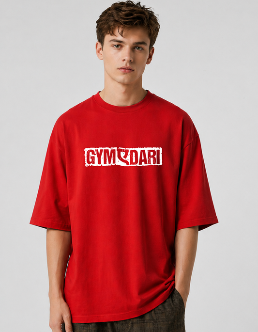 Gymedaari Oversized T-Shirt – Premium 240 GSM Cotton Gym Wear | Motivational Fitness Streetwear by Printnest