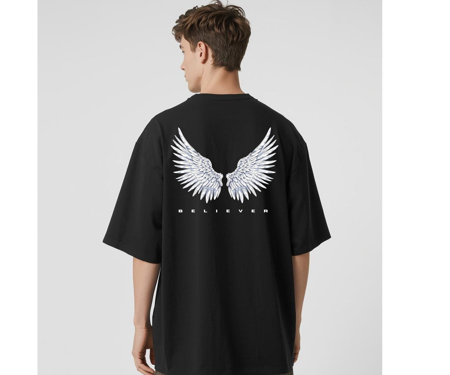 Believer Oversized T-Shirt – 240 GSM Premium Cotton Streetwear | PrintNest