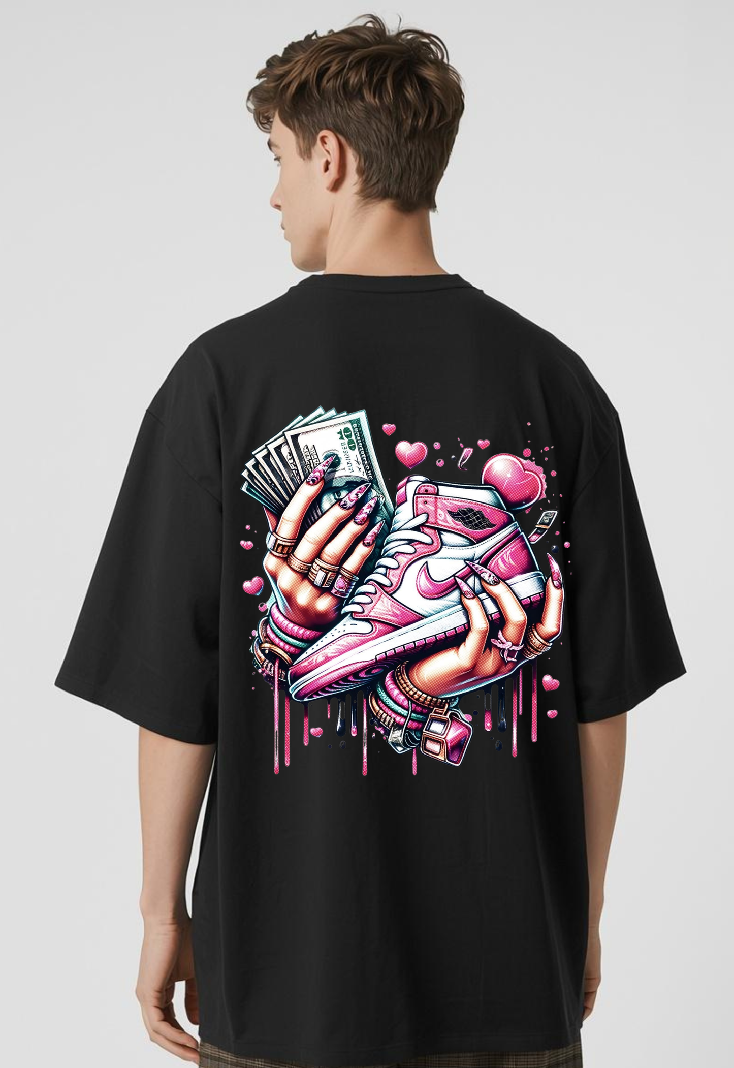 Dirty Money Oversized T-Shirt – 240 GSM Premium Hustle Streetwear | PrintNest