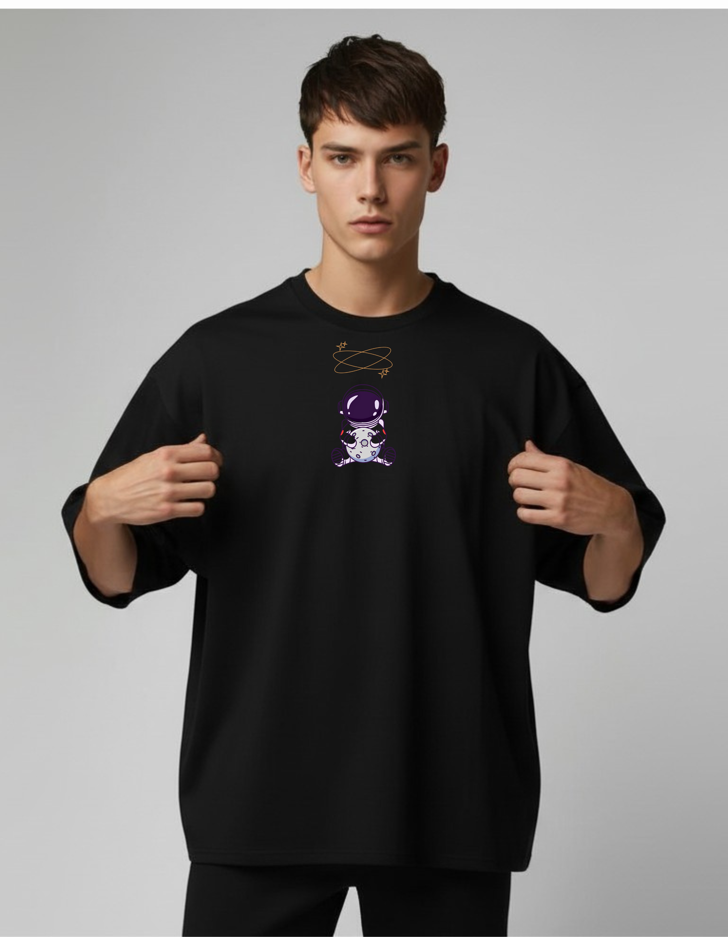NASA Graphic Oversized T-Shirt – 240 GSM Bio-Washed Cotton | PrintNest