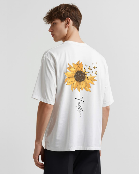 Faith Printed Oversized T-Shirt for Men & Women – 240 GSM Premium Cotton Streetwear | Printnest