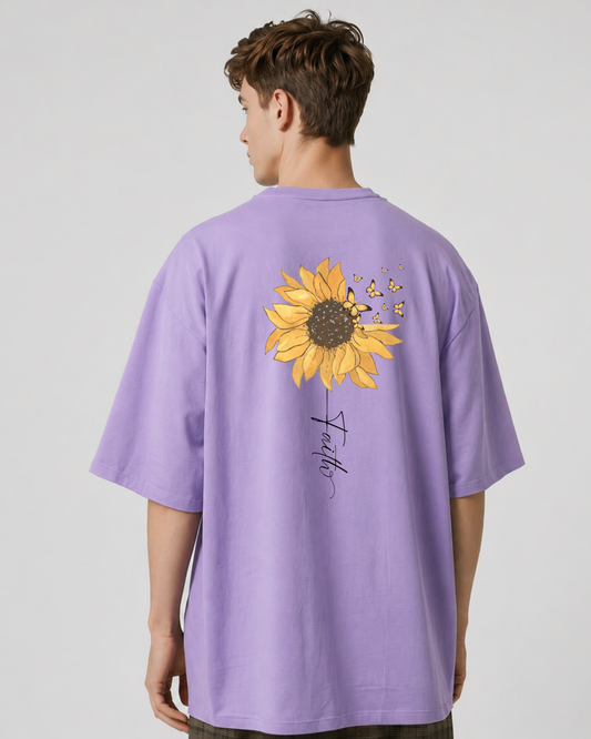Faith Printed Oversized T-Shirt for Men & Women – 240 GSM Premium Cotton Streetwear | Printnest