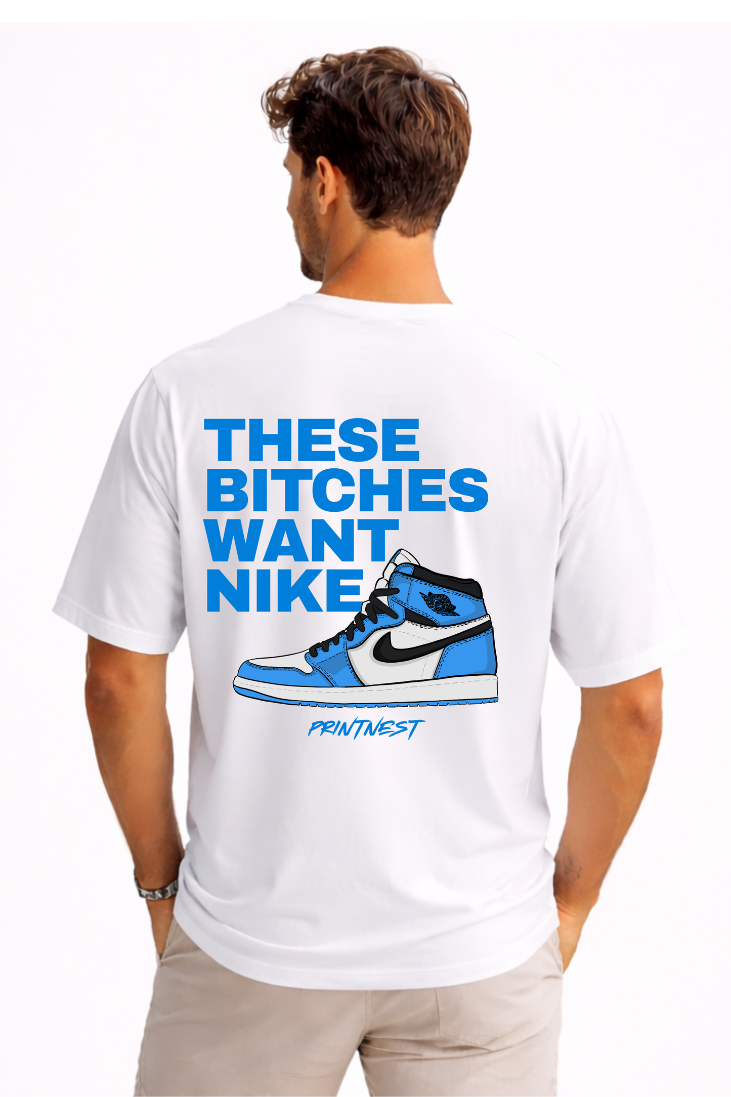 These Bitches Want Nike Oversized T-Shirt – 240 GSM Bio-Washed Streetwear | PrintNest