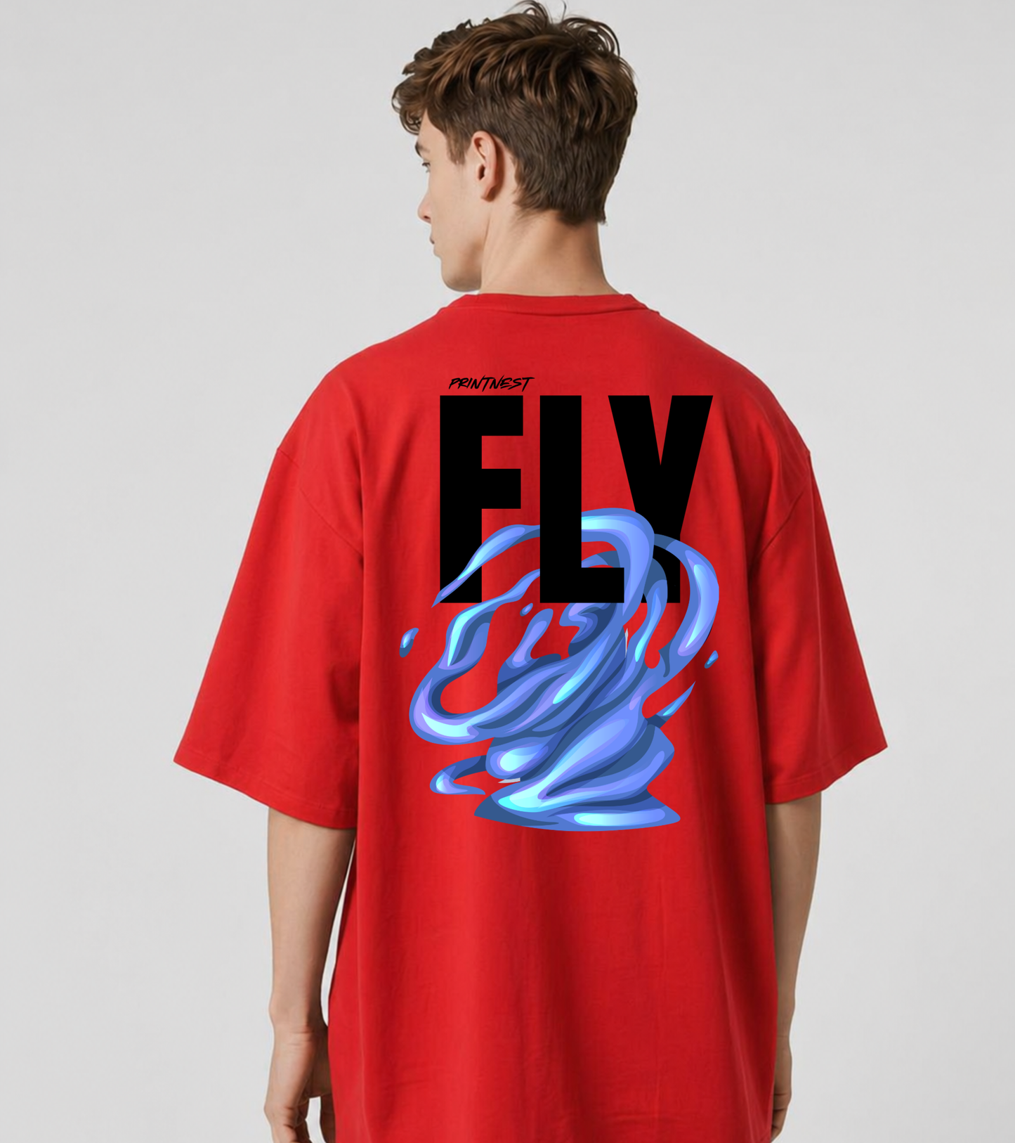Fly High Oversized T-Shirt – 240 GSM 100% Cotton Streetwear Essential | PrintNest