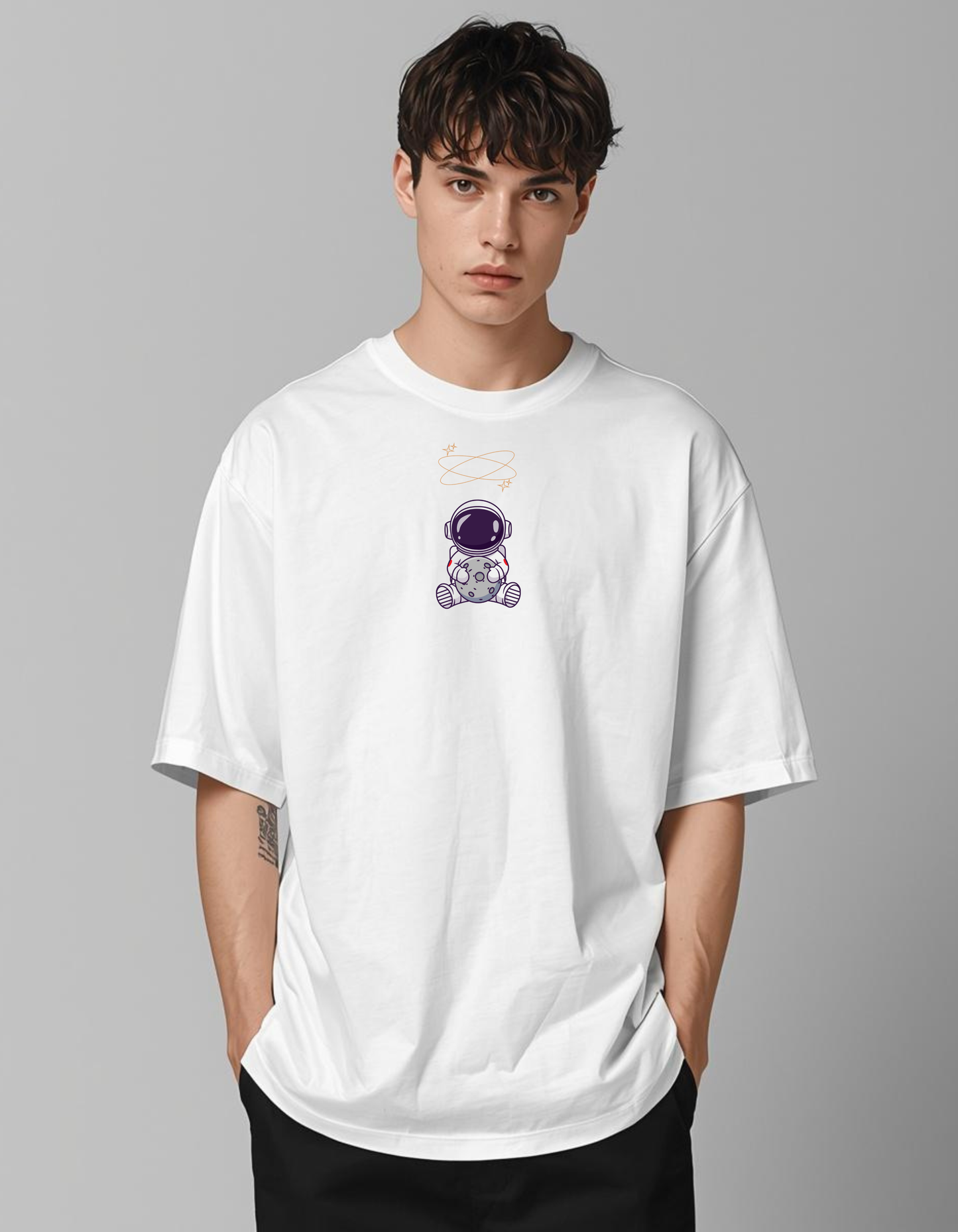 NASA Graphic Oversized T-Shirt – 240 GSM Bio-Washed Cotton | PrintNest