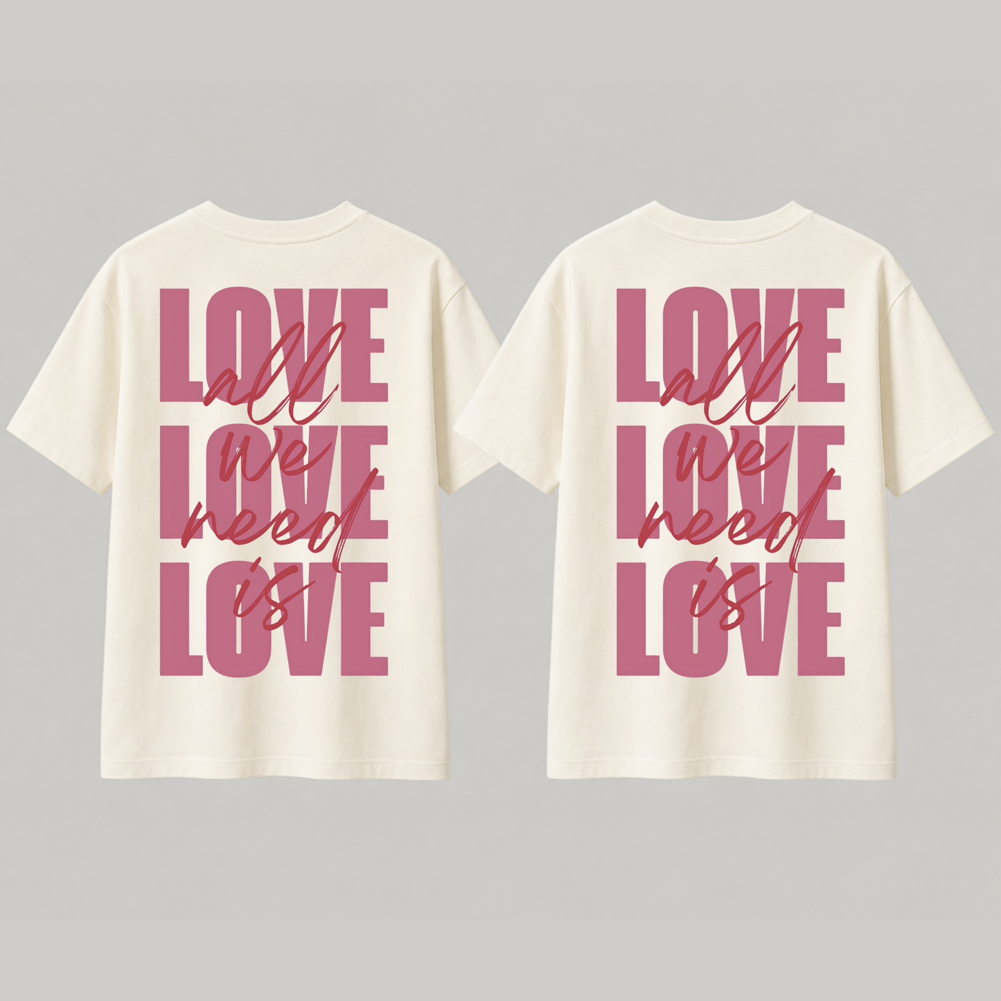 Love Louder in Luxury: "Love" Premium 240 GSM Couple T-Shirts