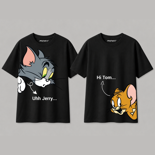 Tom & Jerry Couple T-Shirt Set | Uhh Jerry x Hi Tom | PrintNest