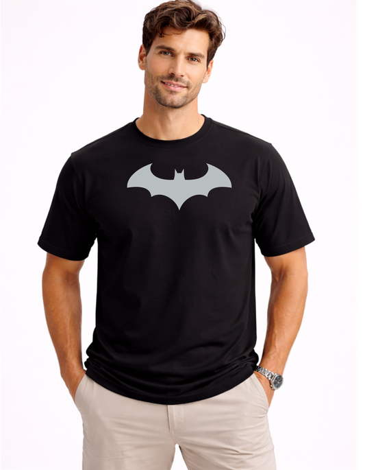Batman Edition Premium Heavyweight T-Shirt - 240 GSM Dark Knight Graphic Tee - 100% Bio-Washed Cotton