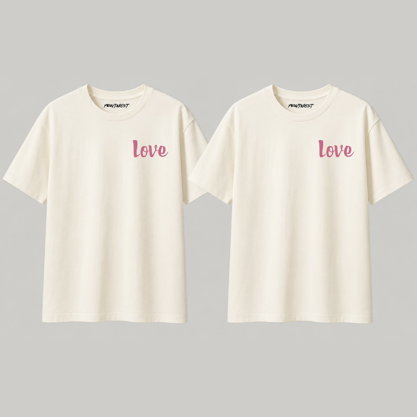 Love Louder in Luxury: "Love" Premium 240 GSM Couple T-Shirts