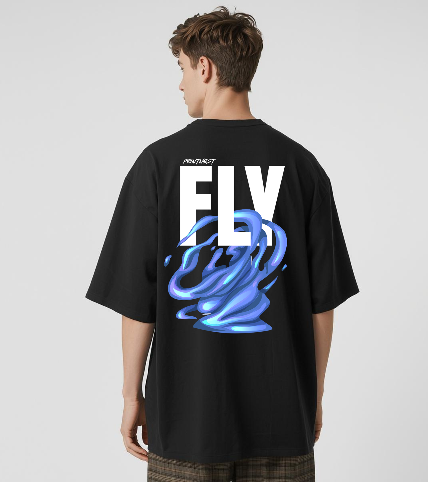 Fly High Oversized T-Shirt – 240 GSM 100% Cotton Streetwear Essential | PrintNest