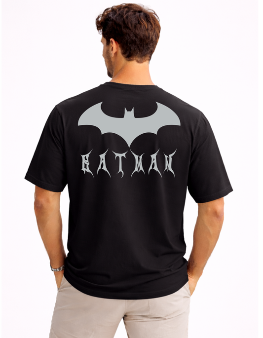 Batman Edition Premium Heavyweight T-Shirt - 240 GSM Dark Knight Graphic Tee - 100% Bio-Washed Cotton