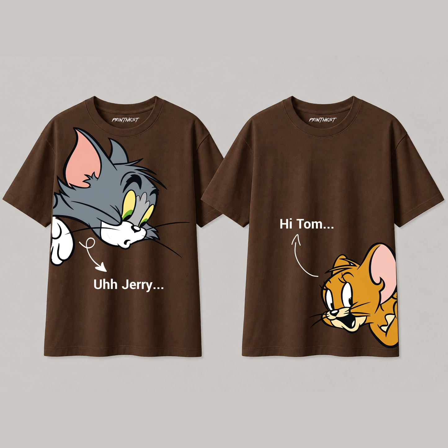 Tom & Jerry Couple T-Shirt Set | Uhh Jerry x Hi Tom | PrintNest