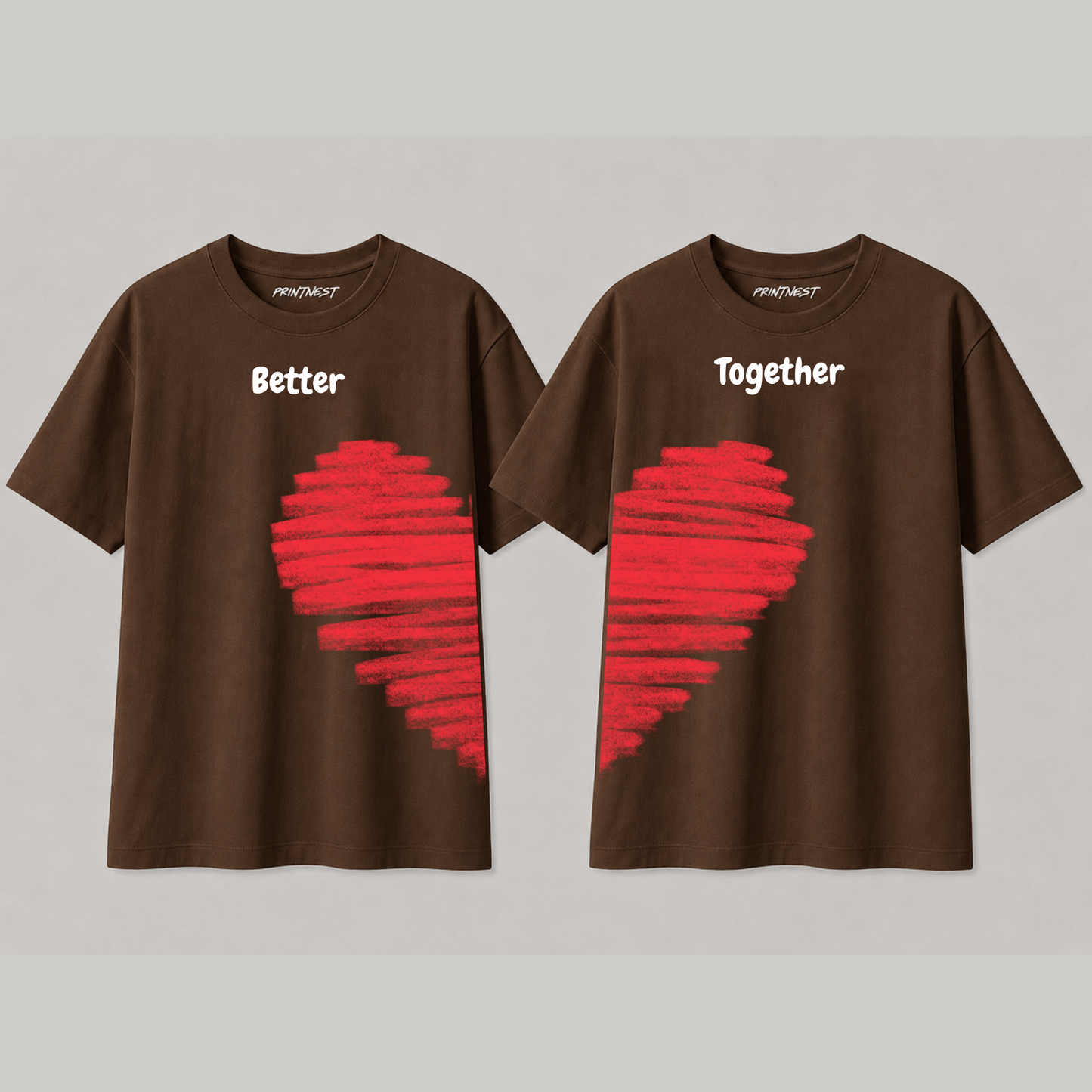 Better Together Couple T-Shirt – Premium 240 GSM Cotton Matching Tee