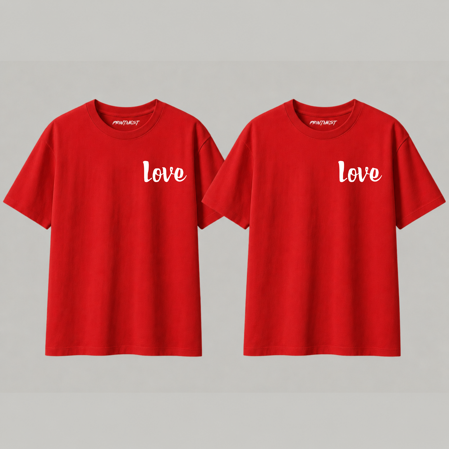 Love Louder in Luxury: "Love" Premium 240 GSM Couple T-Shirts