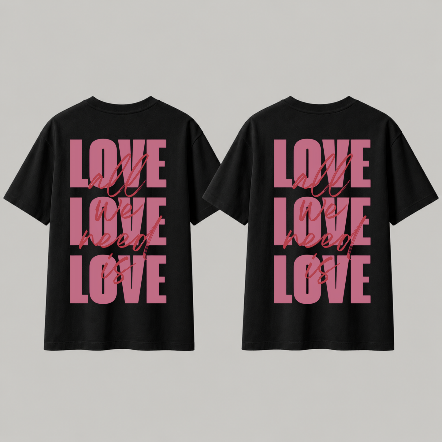 Love Louder in Luxury: "Love" Premium 240 GSM Couple T-Shirts