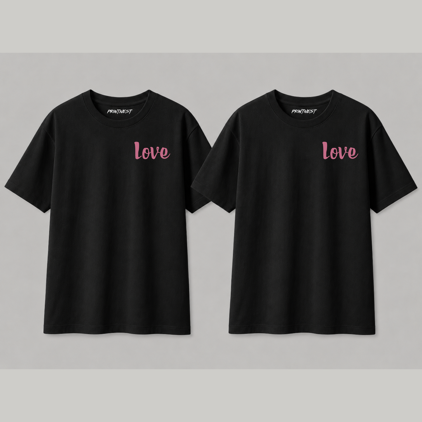 Love Louder in Luxury: "Love" Premium 240 GSM Couple T-Shirts