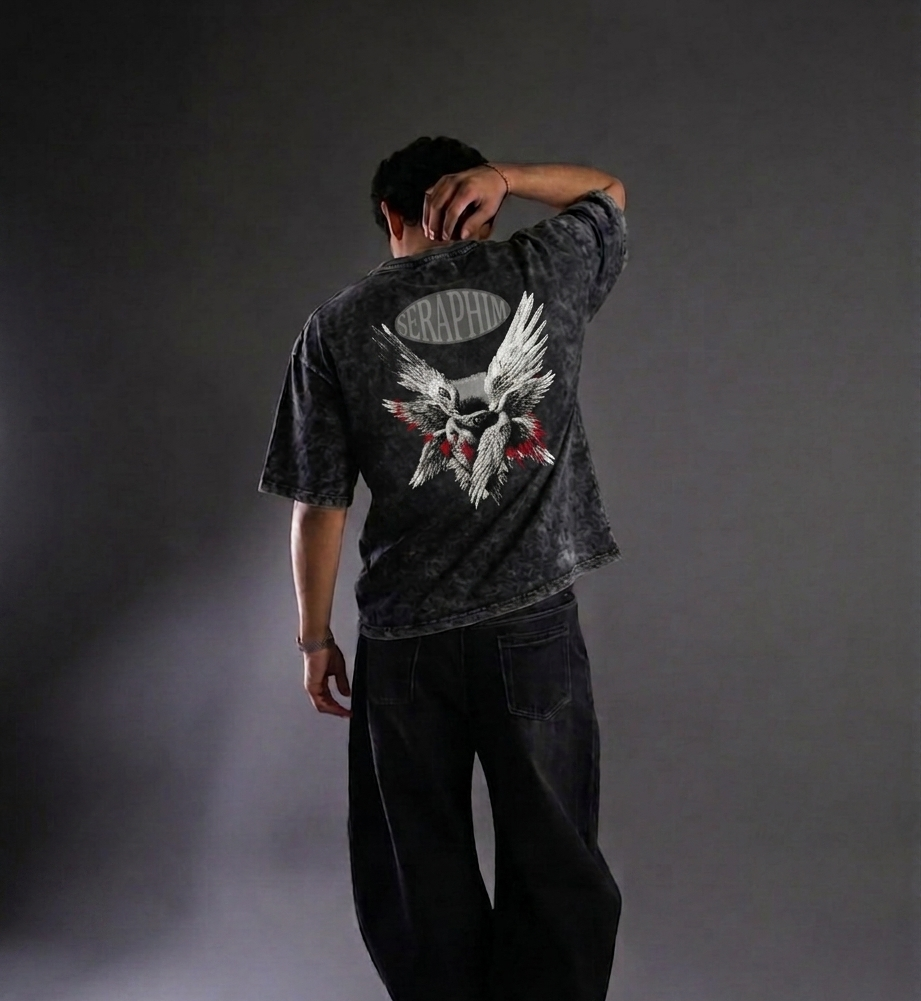 SERAPHIM Oversized Heavyweight Acid Wash Tee