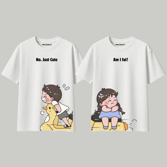 Pay Attention To Me Couple T-Shirt Set – 240 GSM Premium Cotton | PrintNest