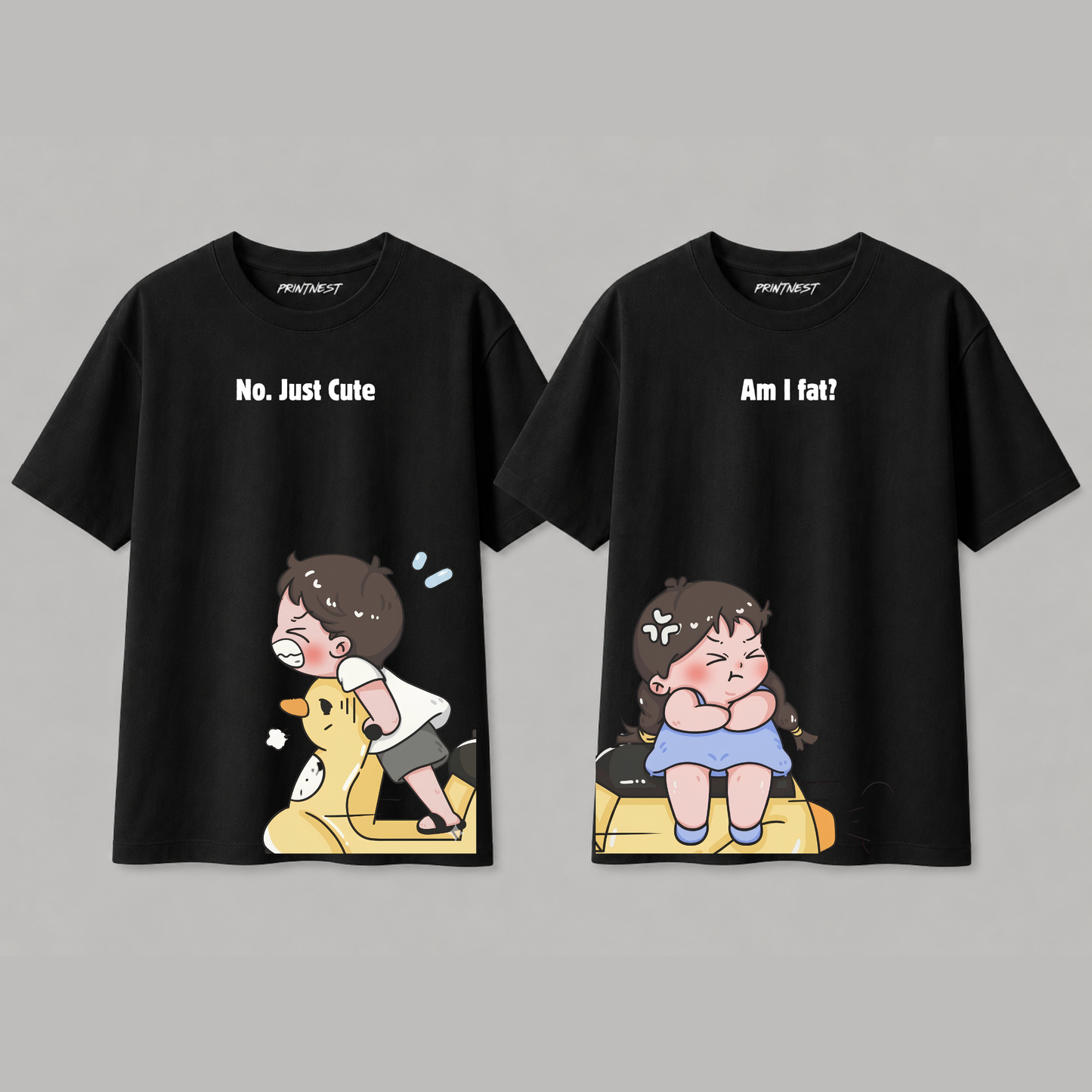 Pay Attention To Me Couple T-Shirt Set – 240 GSM Premium Cotton | PrintNest