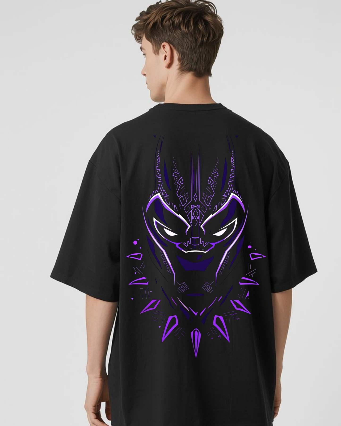 Black Panther Oversized T-Shirt – 240 GSM Premium Cotton Graphic Tee | PrintNest