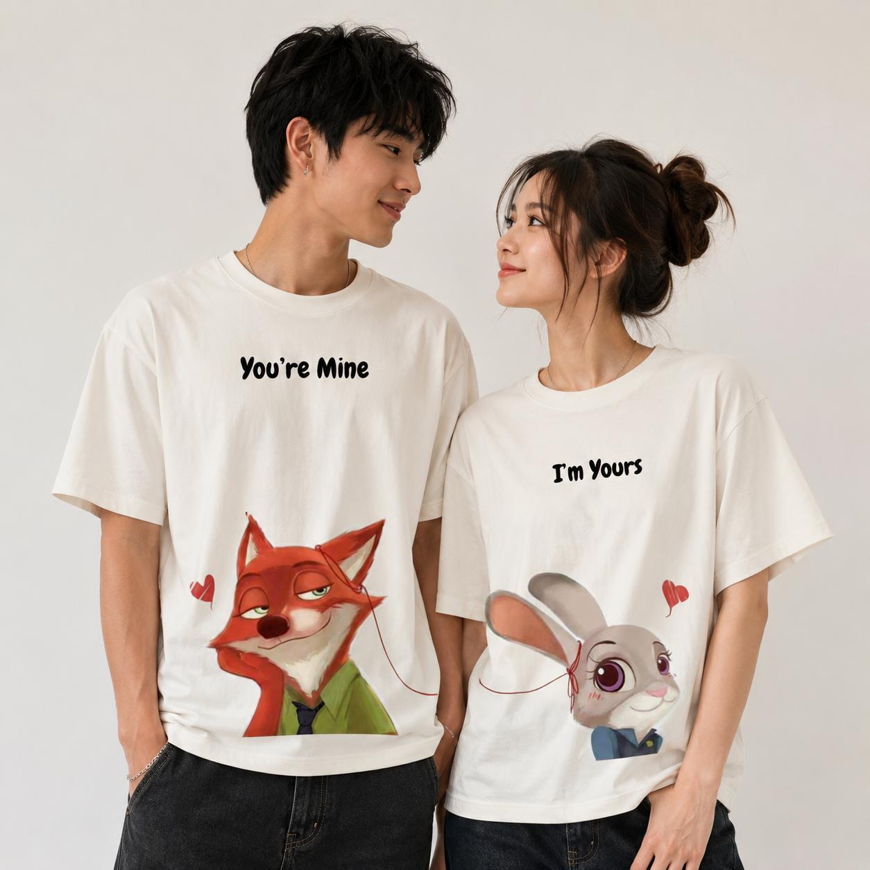 Matching Couple Shirts – "You're Mine & I'm Yours" Cute Graphic T-Shirt Set