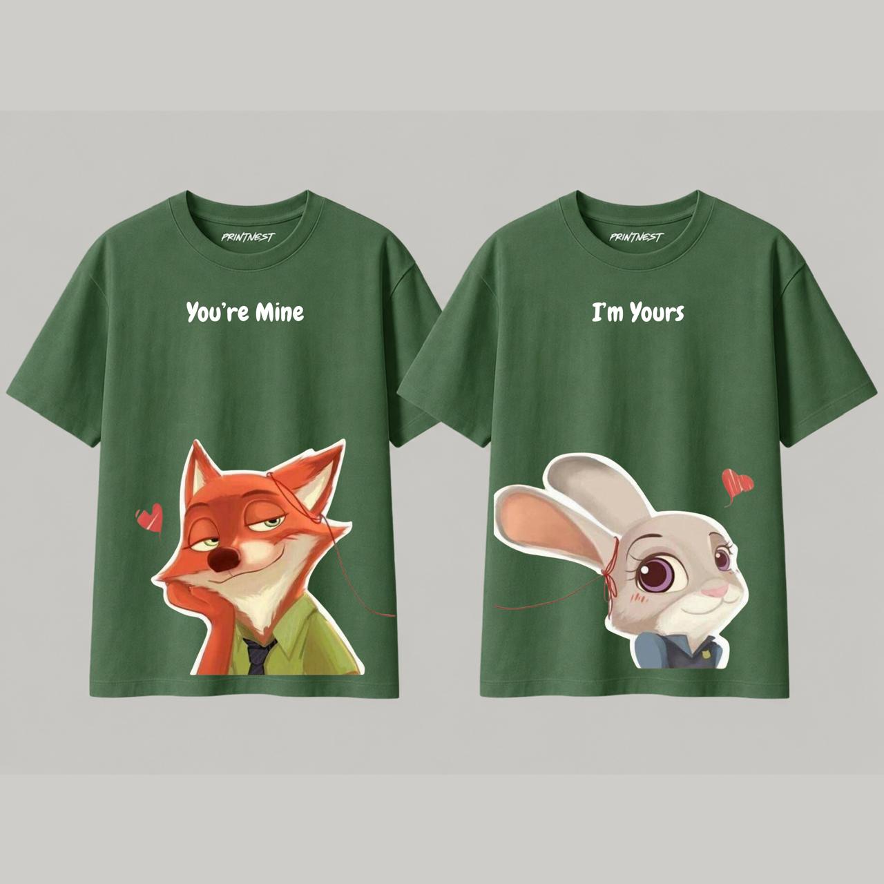 Matching Couple Shirts – "You're Mine & I'm Yours" Cute Graphic T-Shirt Set