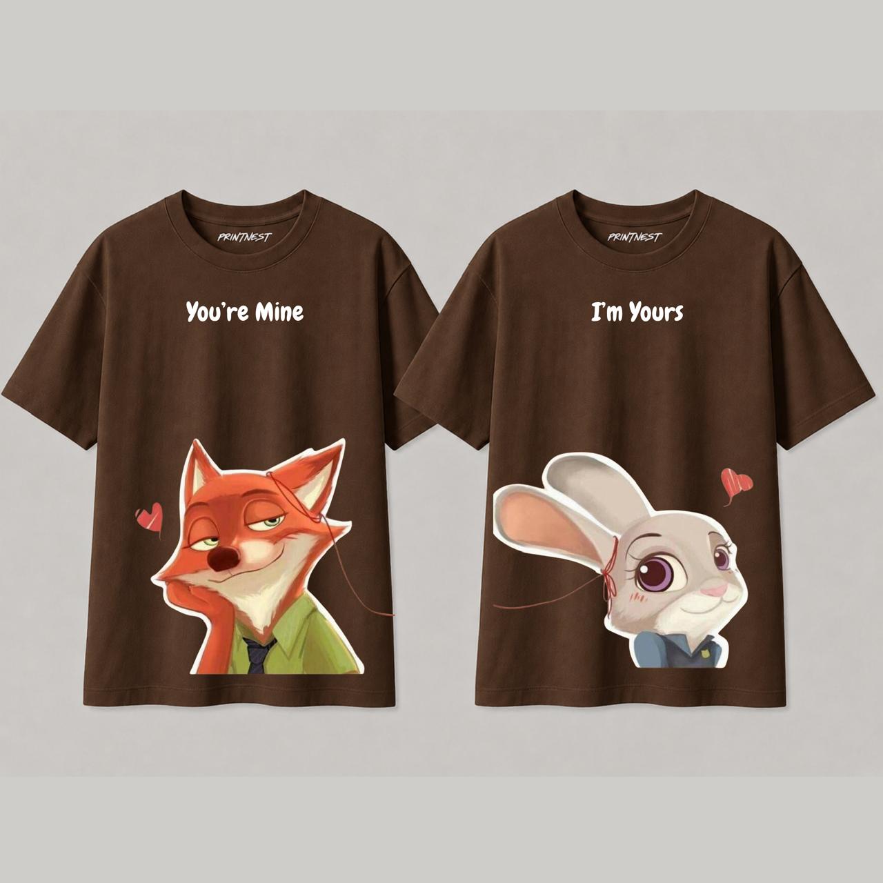 Matching Couple Shirts – "You're Mine & I'm Yours" Cute Graphic T-Shirt Set