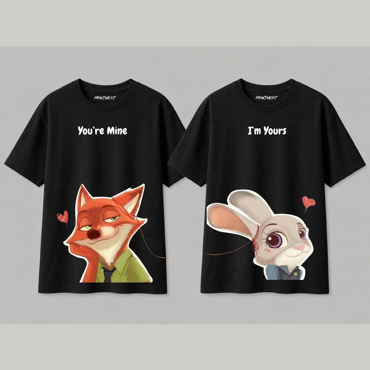 Matching Couple Shirts – "You're Mine & I'm Yours" Cute Graphic T-Shirt Set