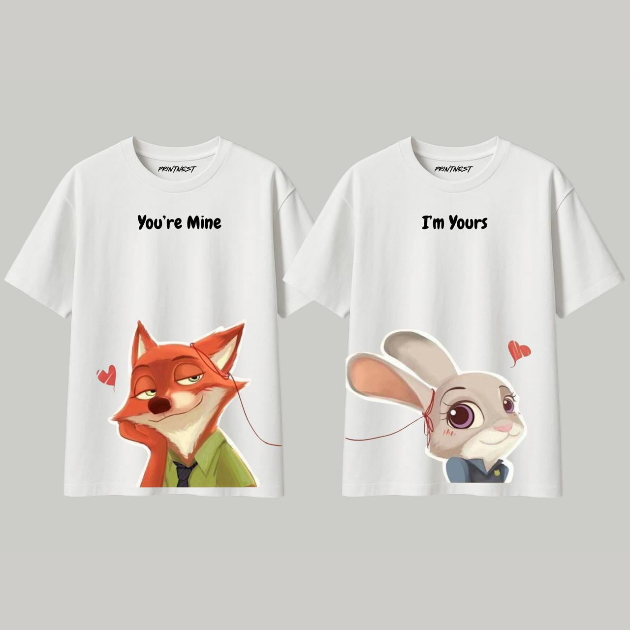 Matching Couple Shirts – "You're Mine & I'm Yours" Cute Graphic T-Shirt Set